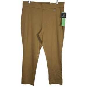 Rafaella Comfort Pants Womens Size 16 Petite High Rise Stretch Pockets NWT Brown